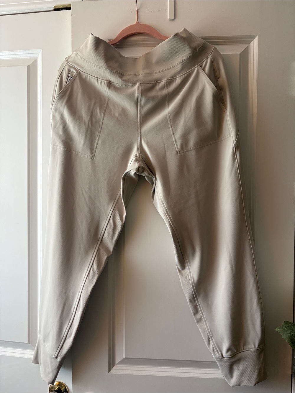 Athleta Cream High-Rise Jogger Pants